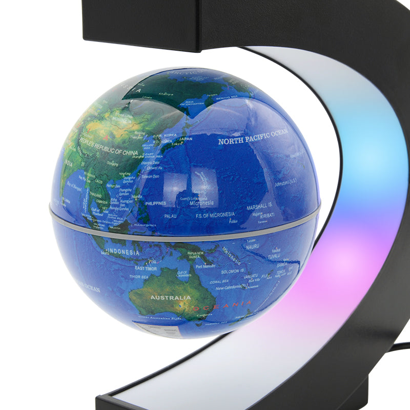 Floating Globe Night Light with World Map Illumination