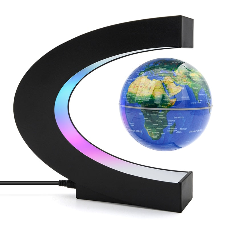 Floating Globe Night Light with World Map Illumination