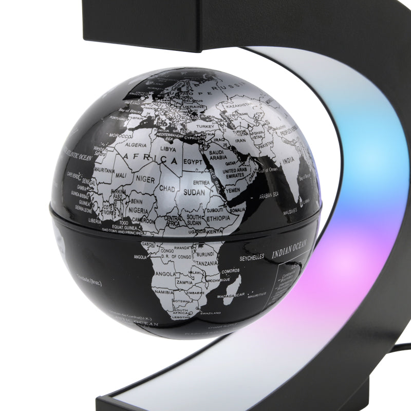 Floating Globe Night Light with World Map Illumination
