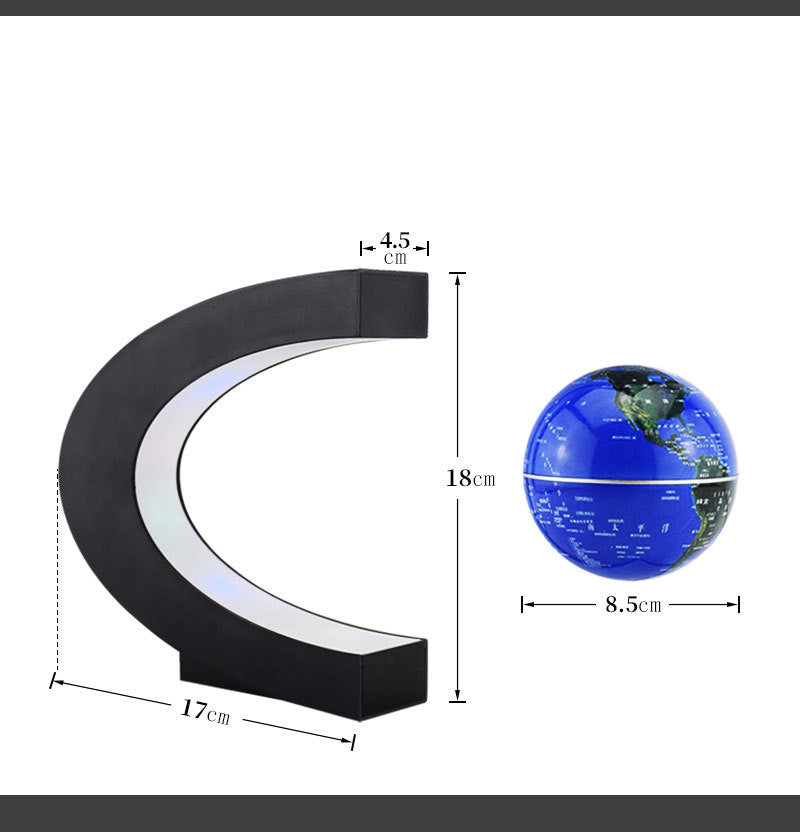 Floating Globe Night Light with World Map Illumination