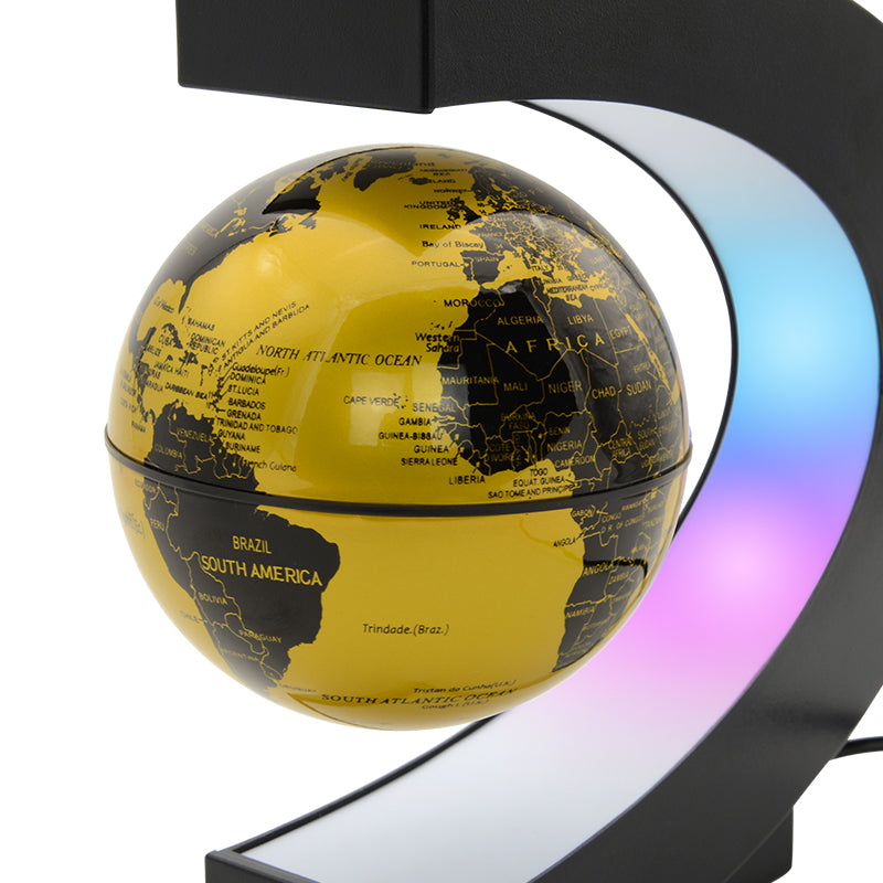 Floating Globe Night Light with World Map Illumination